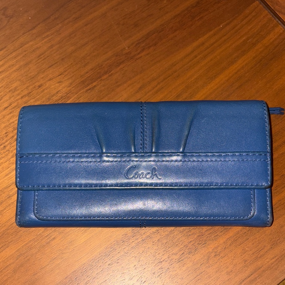 Coach Navy Leather Wallet